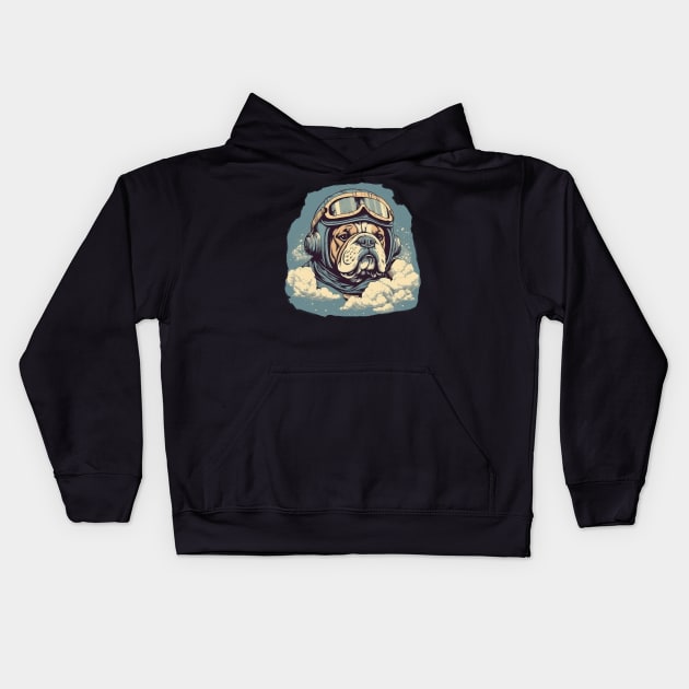 Aviator dog Kids Hoodie by GreenMary Design